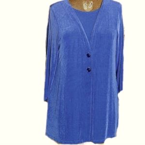 Boring Coldwater Creek top and sweater jacket purple combo